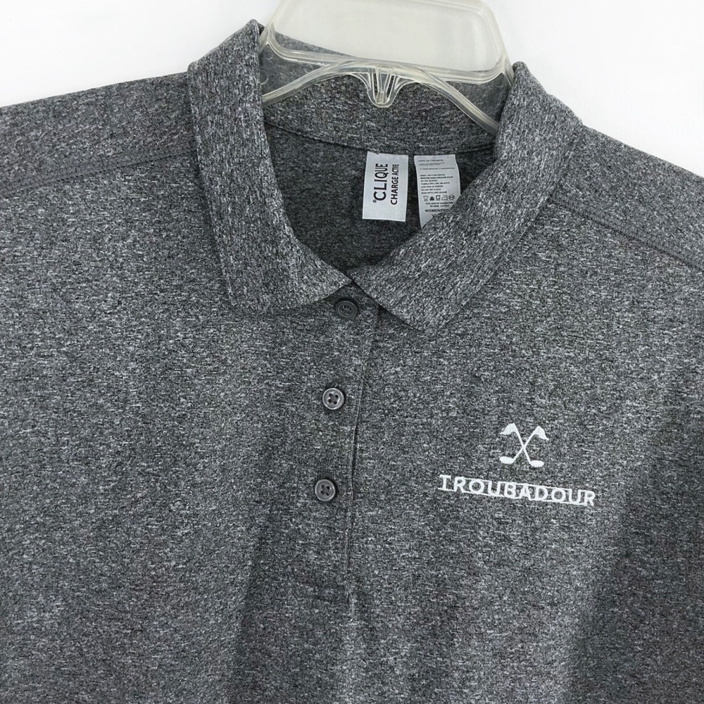 Troubadour Golf Club Polo Women's XL Heather Gray Performance Shirt Exclusive